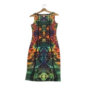 Love J Bodycon Dress Women M Psychedelic Kaleidoscope Print Dopamine Dressing